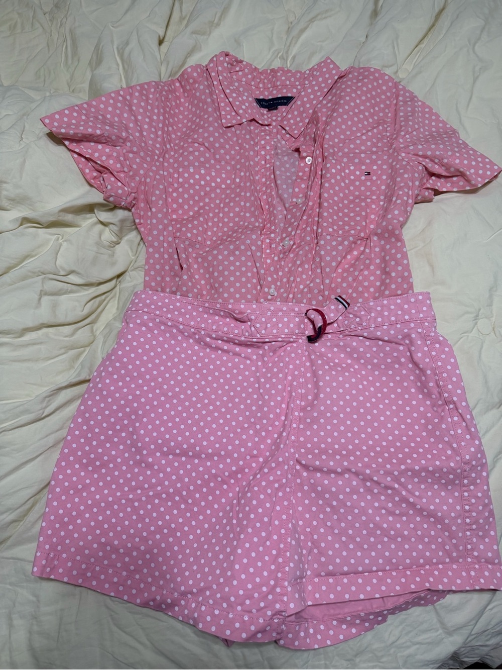 Tommy Hilfiger Pink Polka Dot Women's Shorts Set